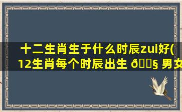 十二生肖生于什么时辰zui
好(12生肖每个时辰出生 🐧 男女命运)